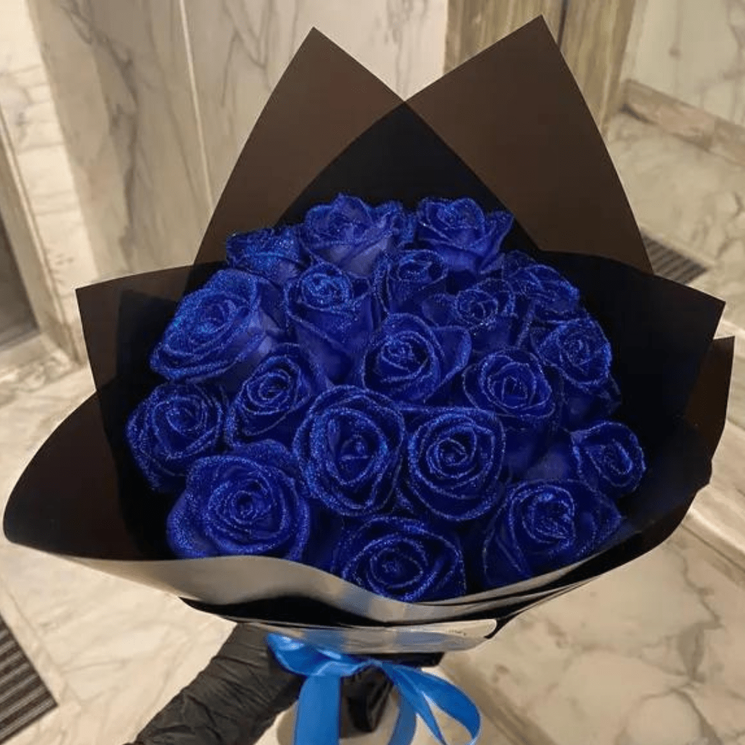A sparkling everlasting glitter rose, perfect romantic gift for Valentine's, anniversaries, or home decor.