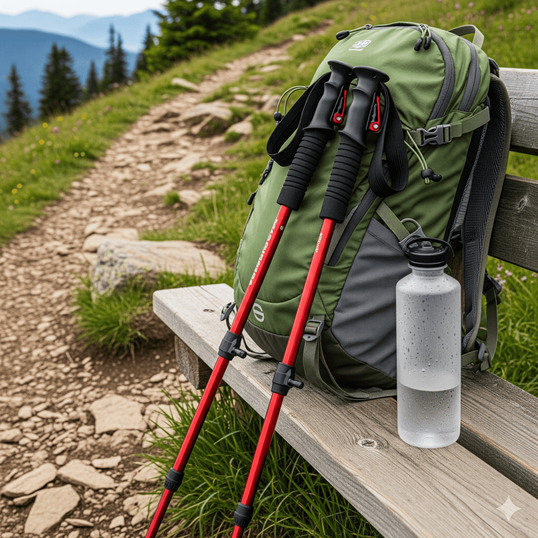 Adjustable trekking poles for hiking, walking, and outdoor adventures. Lightweight & durable trail equipment.