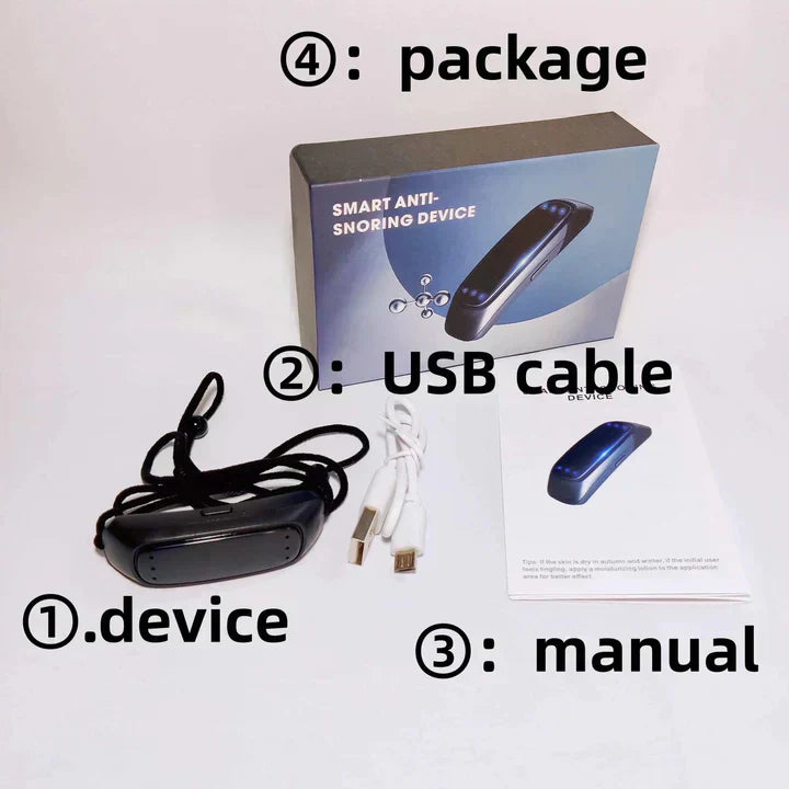 Advanced smart anti-snoring device for adults, offering sleep aid & apnea relief with EMS technology.