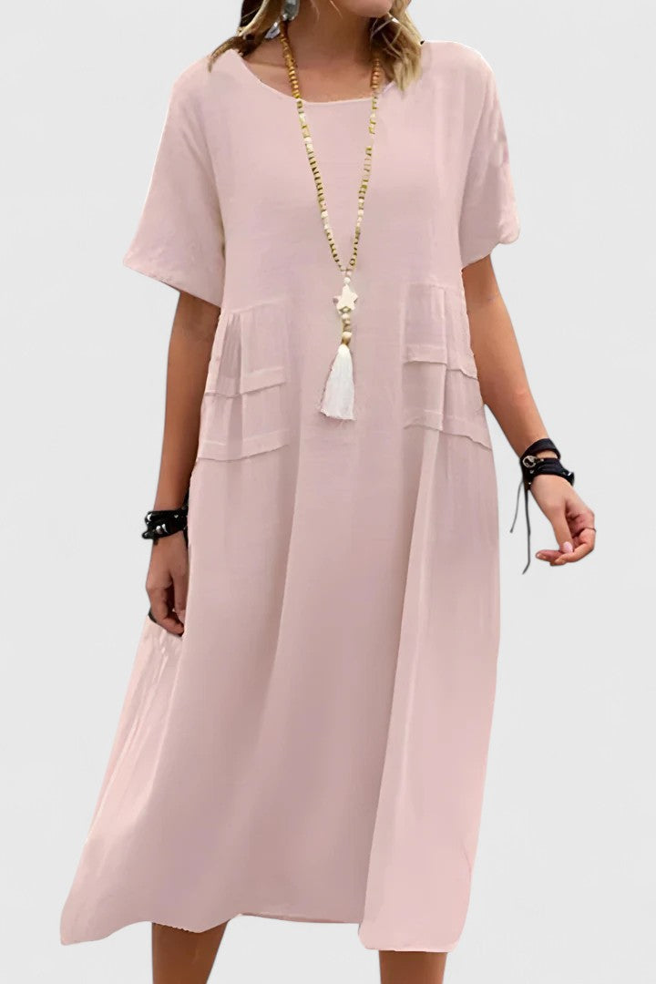 Sophisticated women's elegant midi dress. Timeless style, comfortable fabric, and flattering silhouette for any occasion.