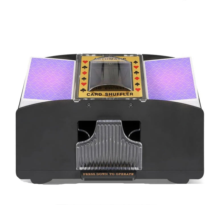 Automatic electric card shuffler for poker and all card games, perfect for game night & casino entertainment.