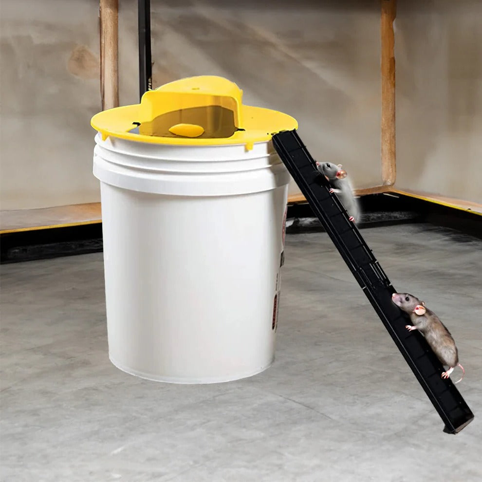 Automatic multi-rodent bucket trap for humane mouse and rat pest control. Ideal for home & outdoor use.