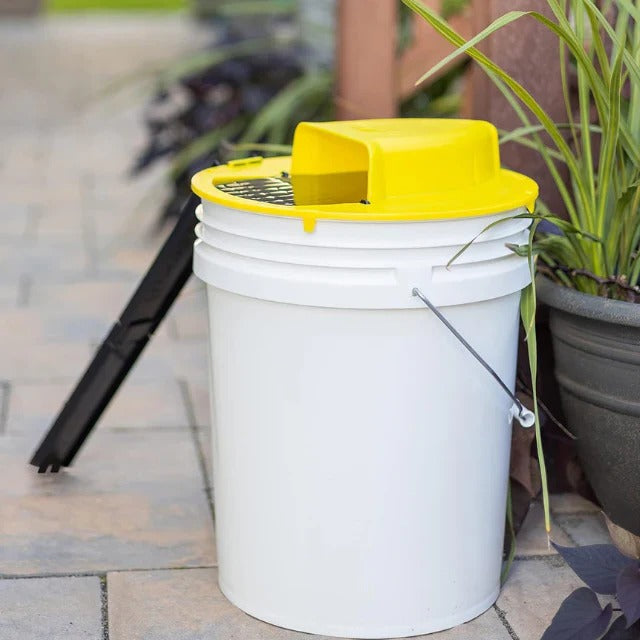 Reusable, eco-friendly automatic bucket trap for effective multi-rodent and pest control of mice and rats.