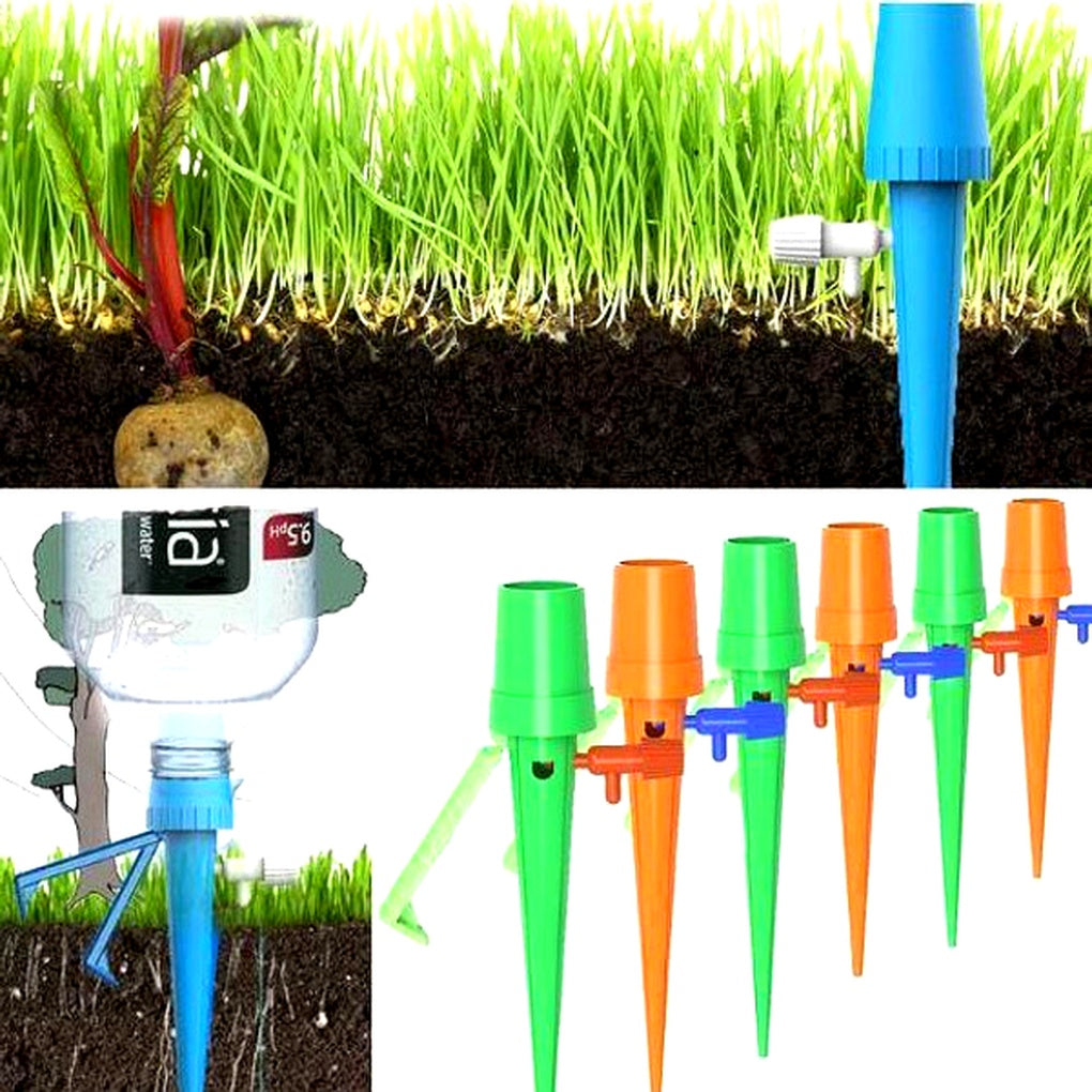 Indoor plant automatic watering spikes (12-pack). Ideal for houseplants, office plants, herbs & small shrubs.