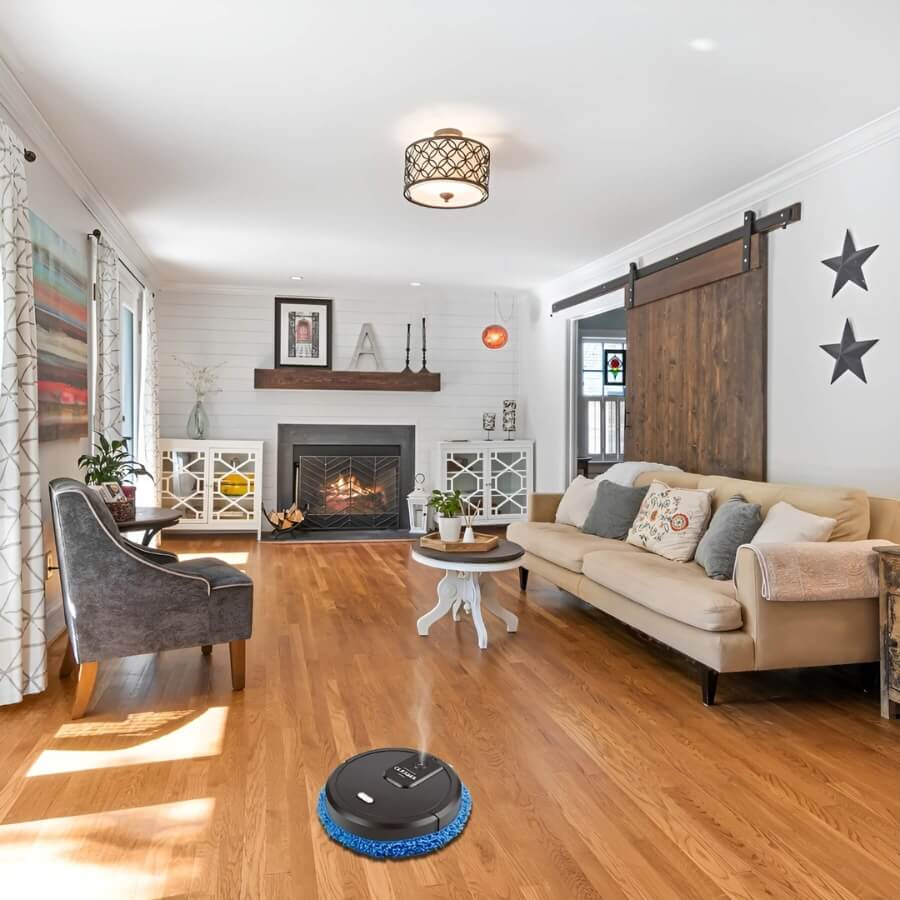 Smart automatic robot mop efficiently cleans all hard floors. Enjoy hands-free daily floor care.