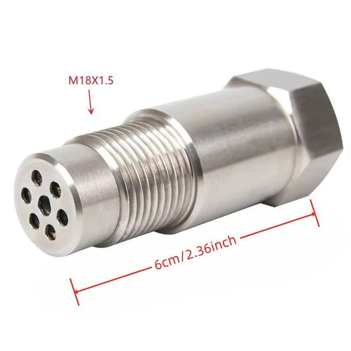 Stainless steel oxygen sensor spacer with catalyst, 2-pack, for efficient exhaust repair.