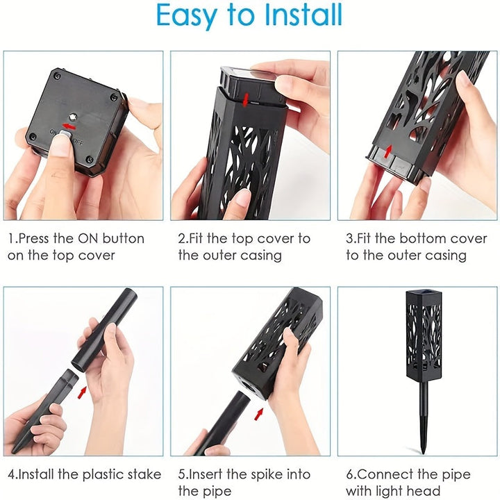 Driveway & pathway lighting: 8 solar LED lights with motion sensors, waterproof and eco-friendly for security.