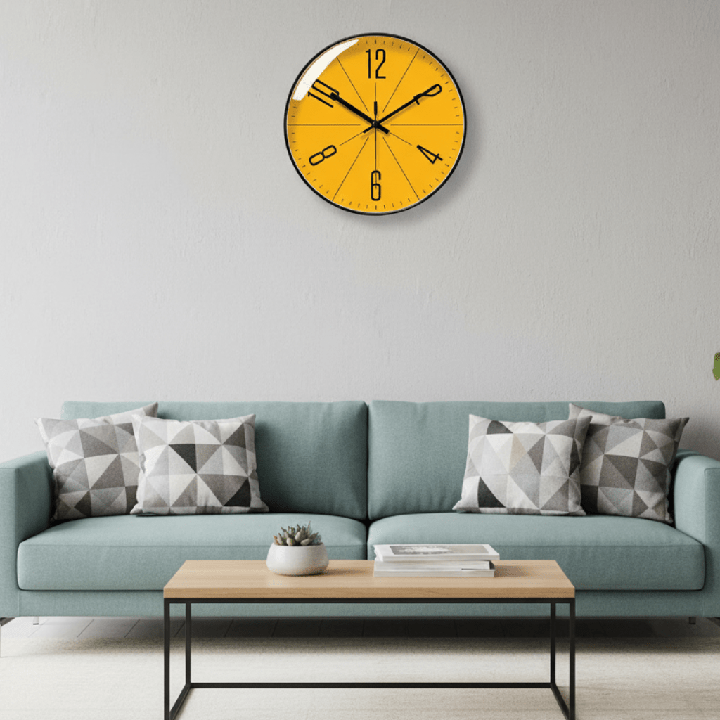 Modern Nordic wall clock, silent quartz movement, ideal for minimalist living room decor.