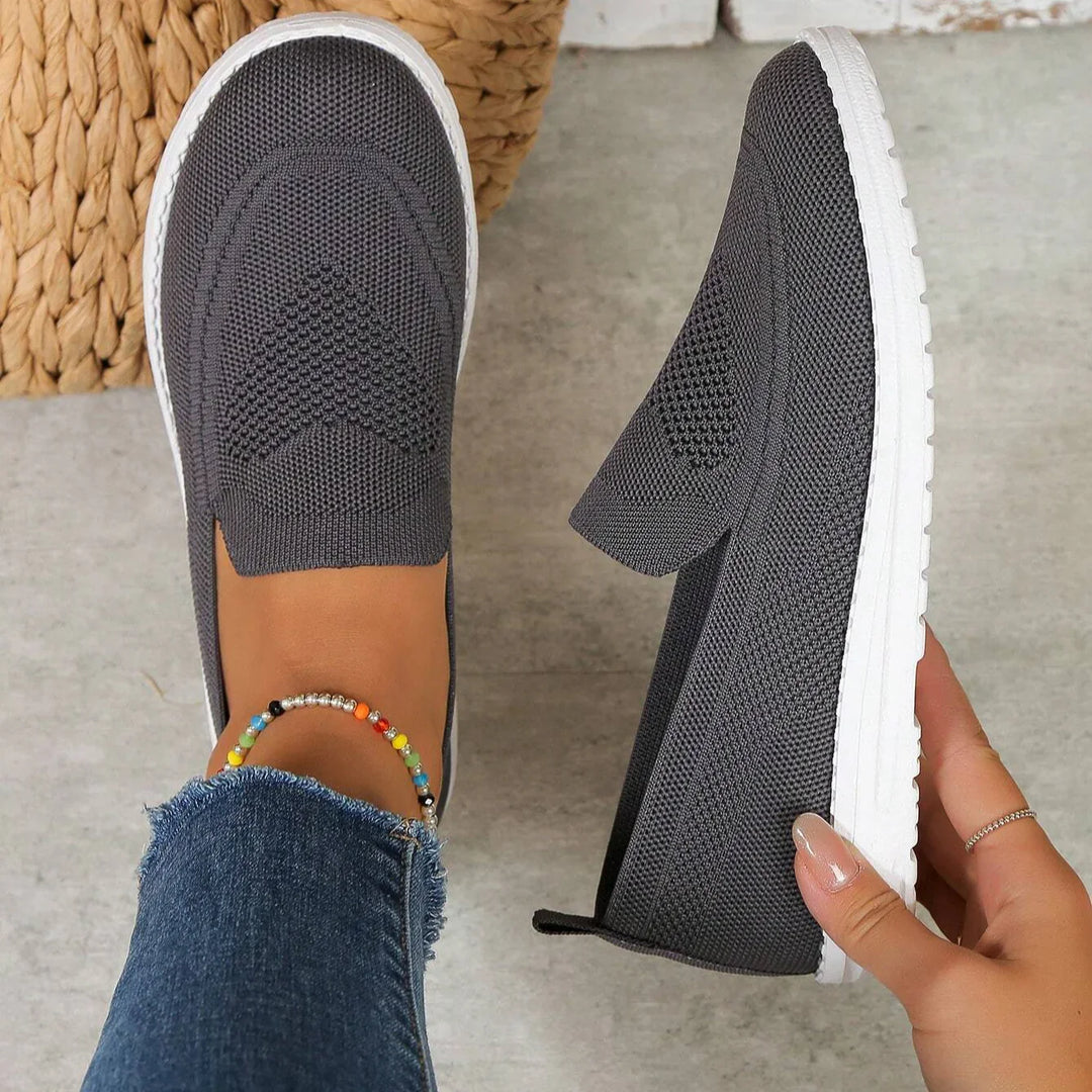 "Beige women's orthopedic breathable summer sneakers with mesh upper and wide toe box, ideal for comfort and style."