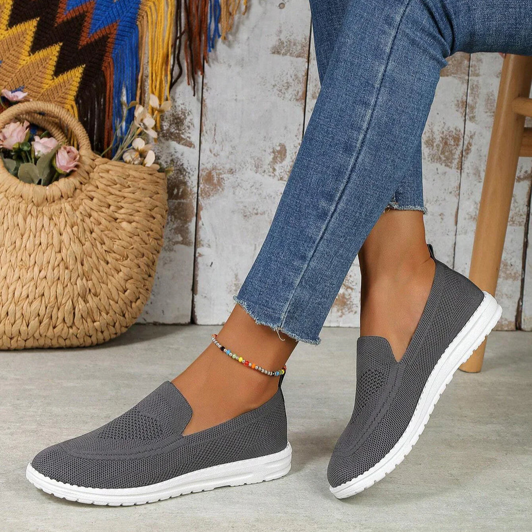 "Beige women's orthopedic breathable summer sneakers with mesh upper and wide toe box, ideal for comfort and style."