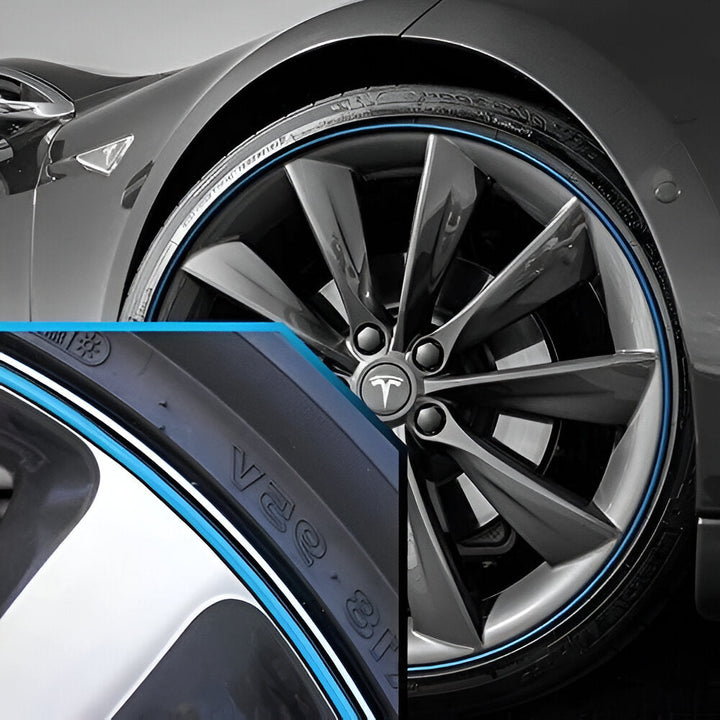 Automotive wheel rim protector, essential scratch guard & curb protector for car care.