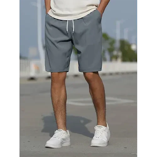 New men's high-waist shorts: lightweight, relaxed fit design. Great for comfortable summer wear and travel essentials.