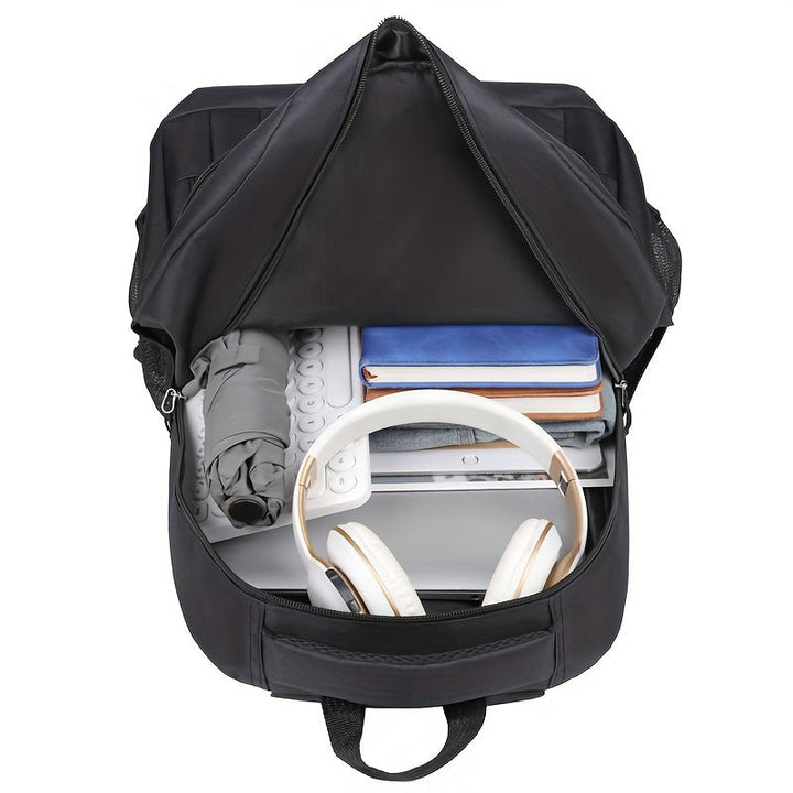 Durable men's travel backpack with spacious design for work, commute, & weekend travel.
