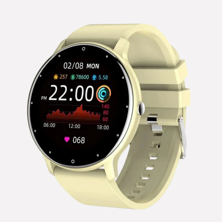 Sleek unisex fitness tracker monitoring heart rate, blood oxygen & activity. Essential wearable health monitor.