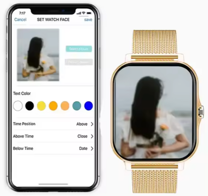 Premium women's elegant smartwatch, a comprehensive health monitor, fitness & activity tracker wristband.
