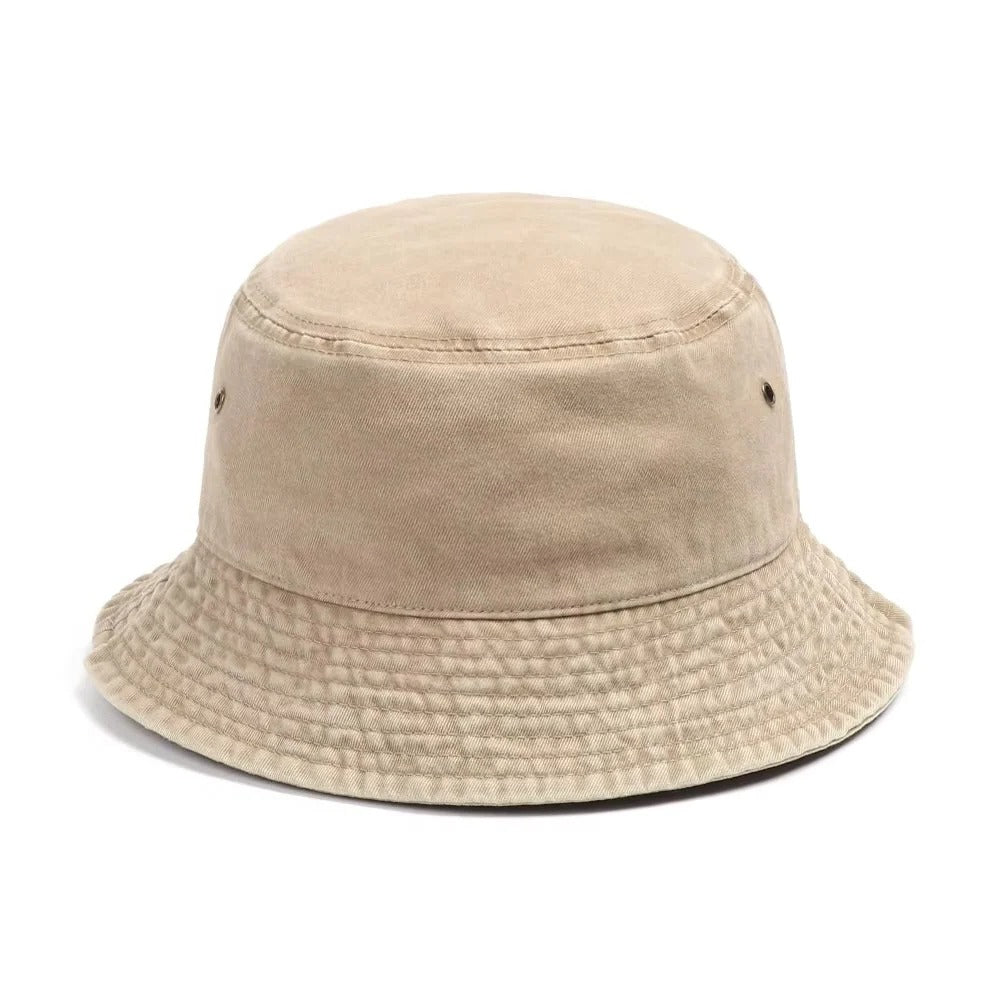 Versatile cotton denim bucket hat, unisex design, offers sun protection for all your casual outings.