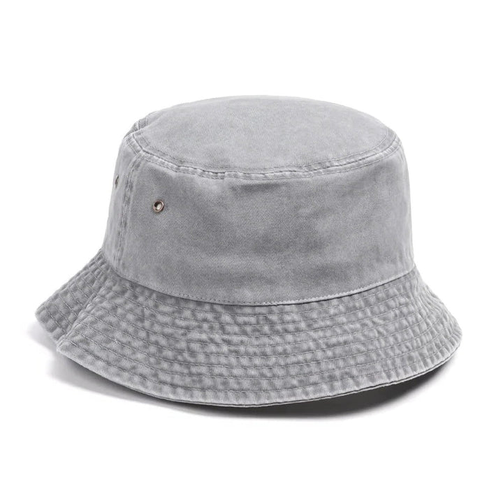 Functional and fashionable unisex cotton denim bucket hat, ideal for sun protection and outdoor adventures.