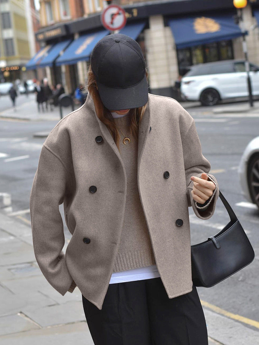 Elegant women's trench coat, double-breasted design, versatile outerwear for daily fashion