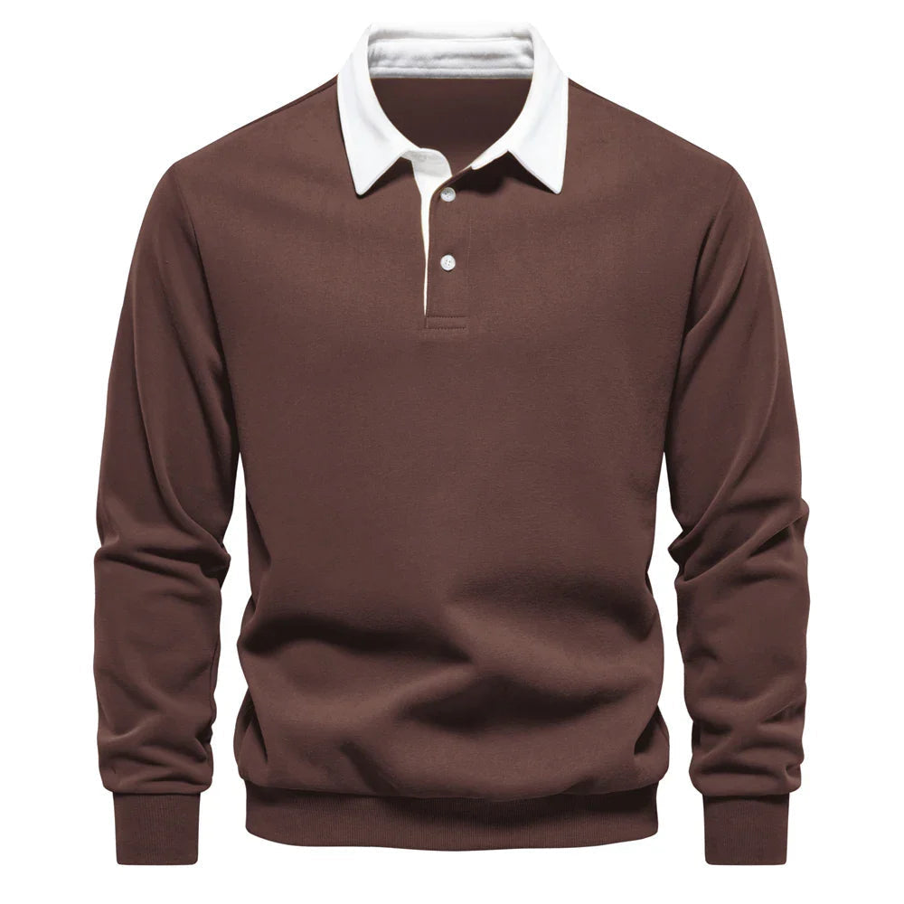 Everyday men's rugby shirt, a comfortable pullover with a classic long sleeve design.