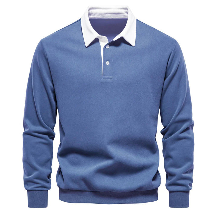 Winter style men's long sleeve rugby shirt, excellent for casual fashion.