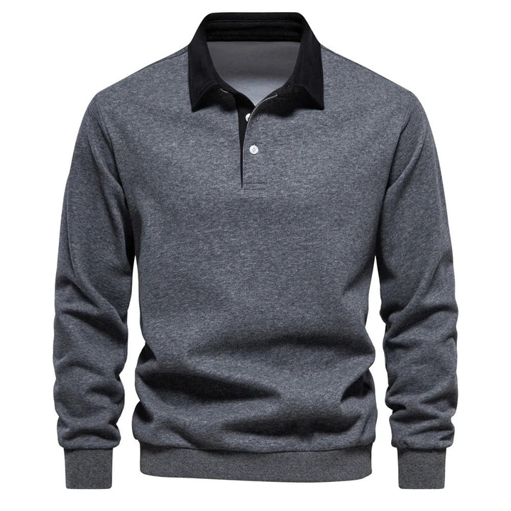 Essential men's long sleeve rugby shirt for comfortable, stylish men's casual clothing.
