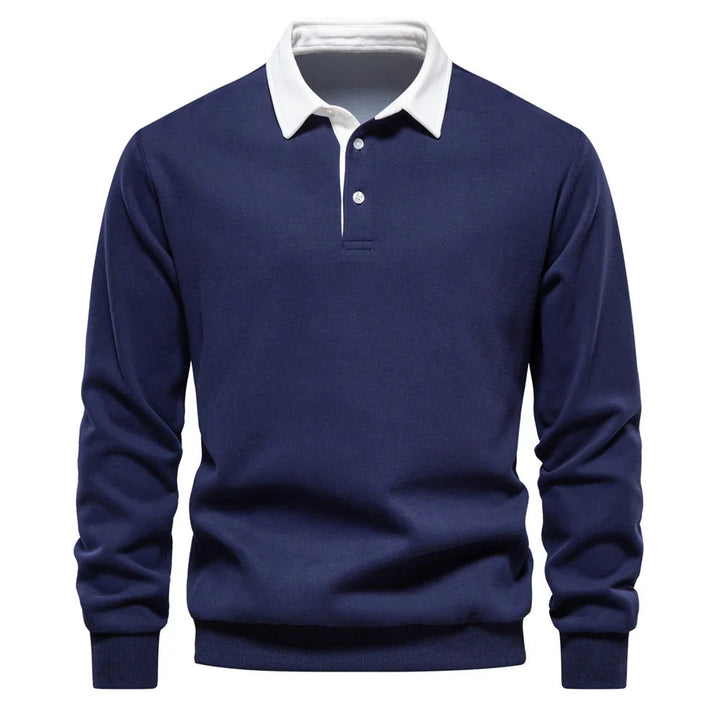 Men's pullover rugby shirt, perfect for winter fashion and everyday comfort.