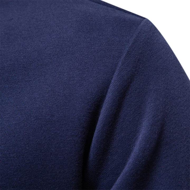 Stylish men's long sleeve rugby shirt with contrast polo collar for men's fashion.
