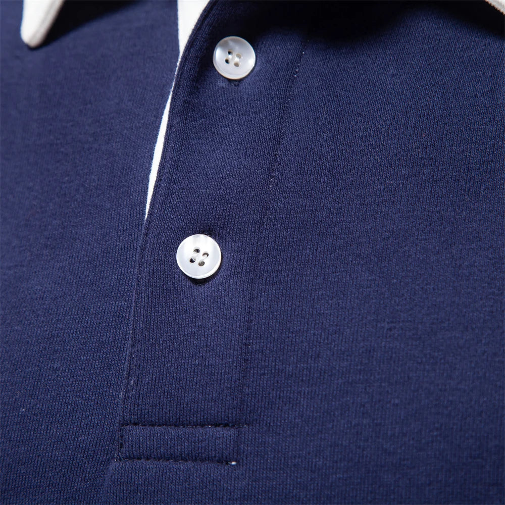 Comfort fit men's rugby shirt, ideal casual wear for cold weather and everyday style.