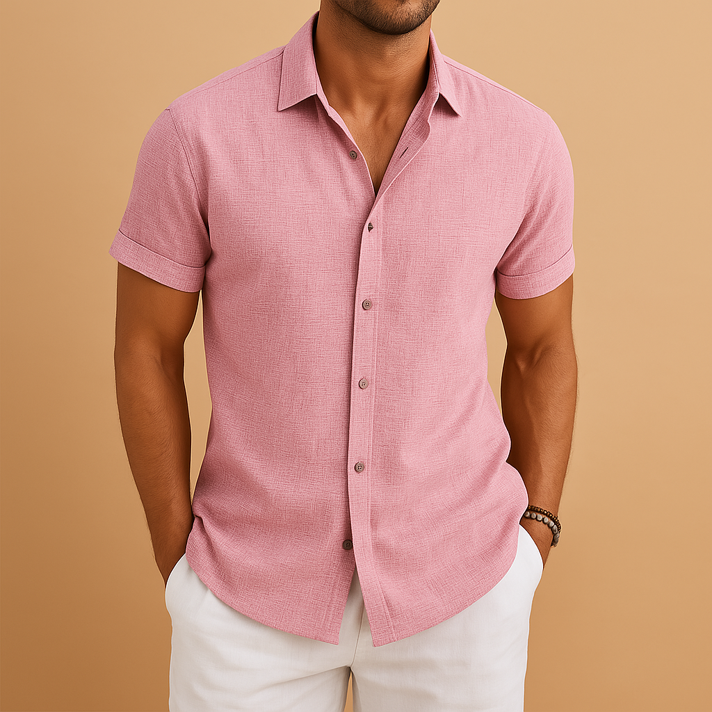 Comfortable men's long sleeve blouse, a classic design with a tailored fit suitable for all-day wear.