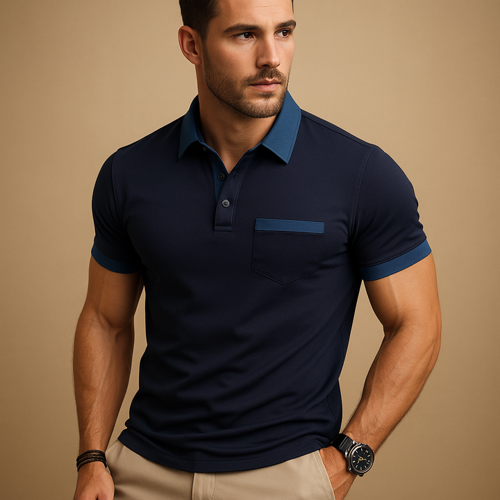 Classic men's short sleeve polo shirt, perfect for casual or smart casual wear. Versatile everyday men's apparel.
