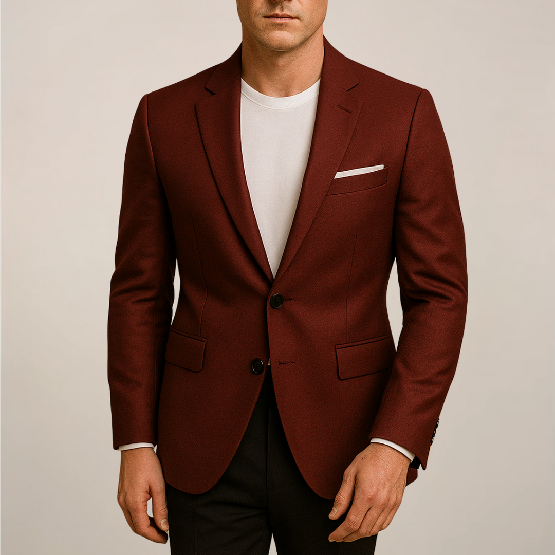 Classic men's tailored blazer, ideal for business attire, smart casual events, or a stylish evening jacket.