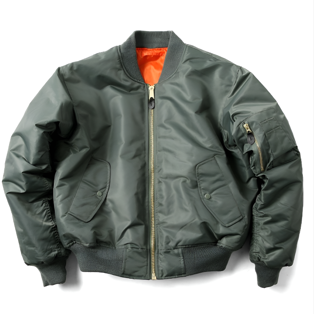 Transitional women's bomber jacket. Ideal for fall & spring casual wear. Stylish and comfortable unisex outerwear.