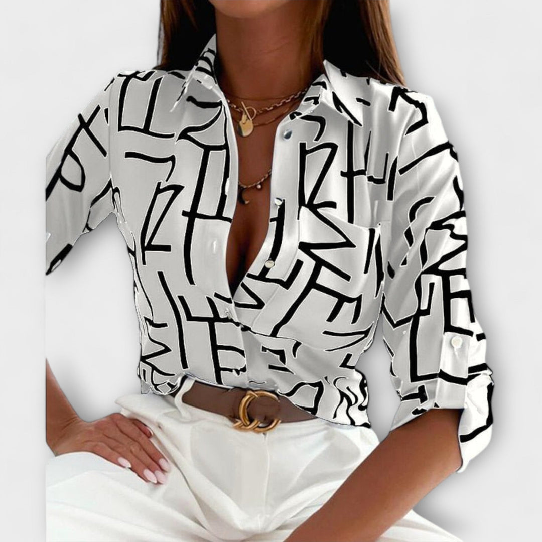Elegant classic collar women's blouse, a timeless fashion top for all occasions.