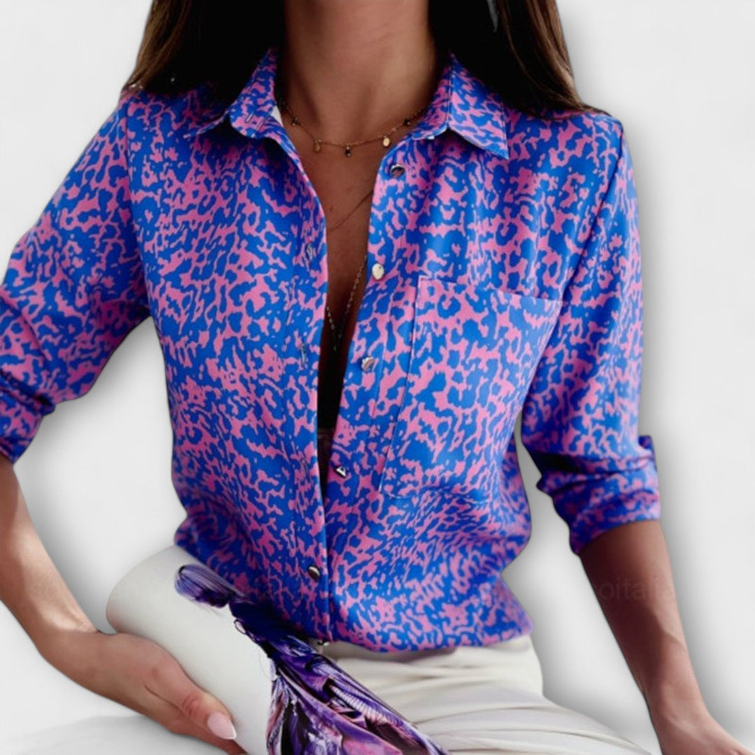 Long sleeve women's blouse, classic collar, timeless style for versatile fashion.
