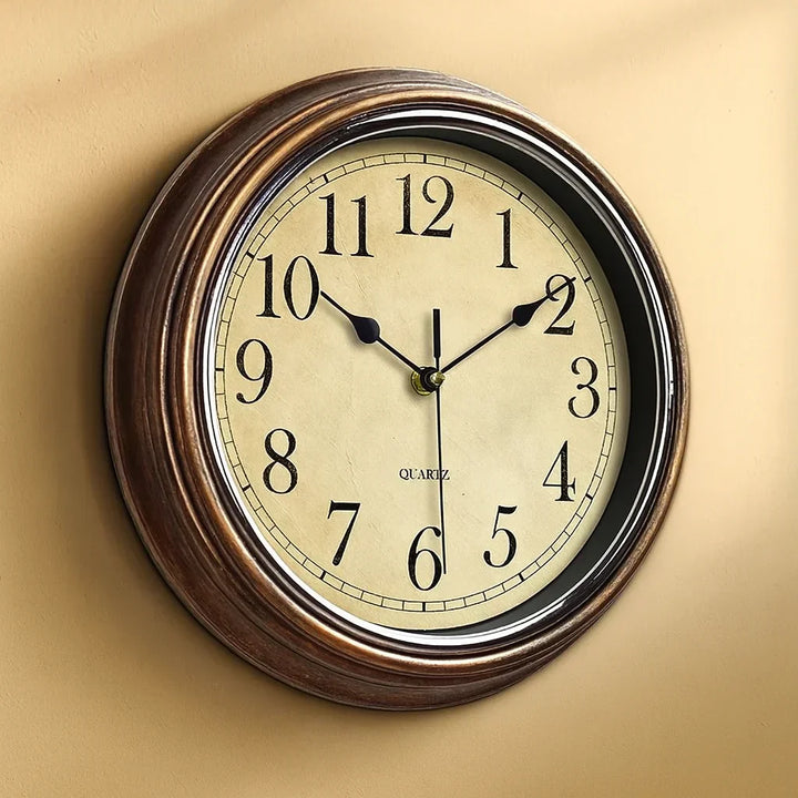 Timeless wooden wall clock. Elegant home or office decor with a silent quartz movement for quiet spaces.