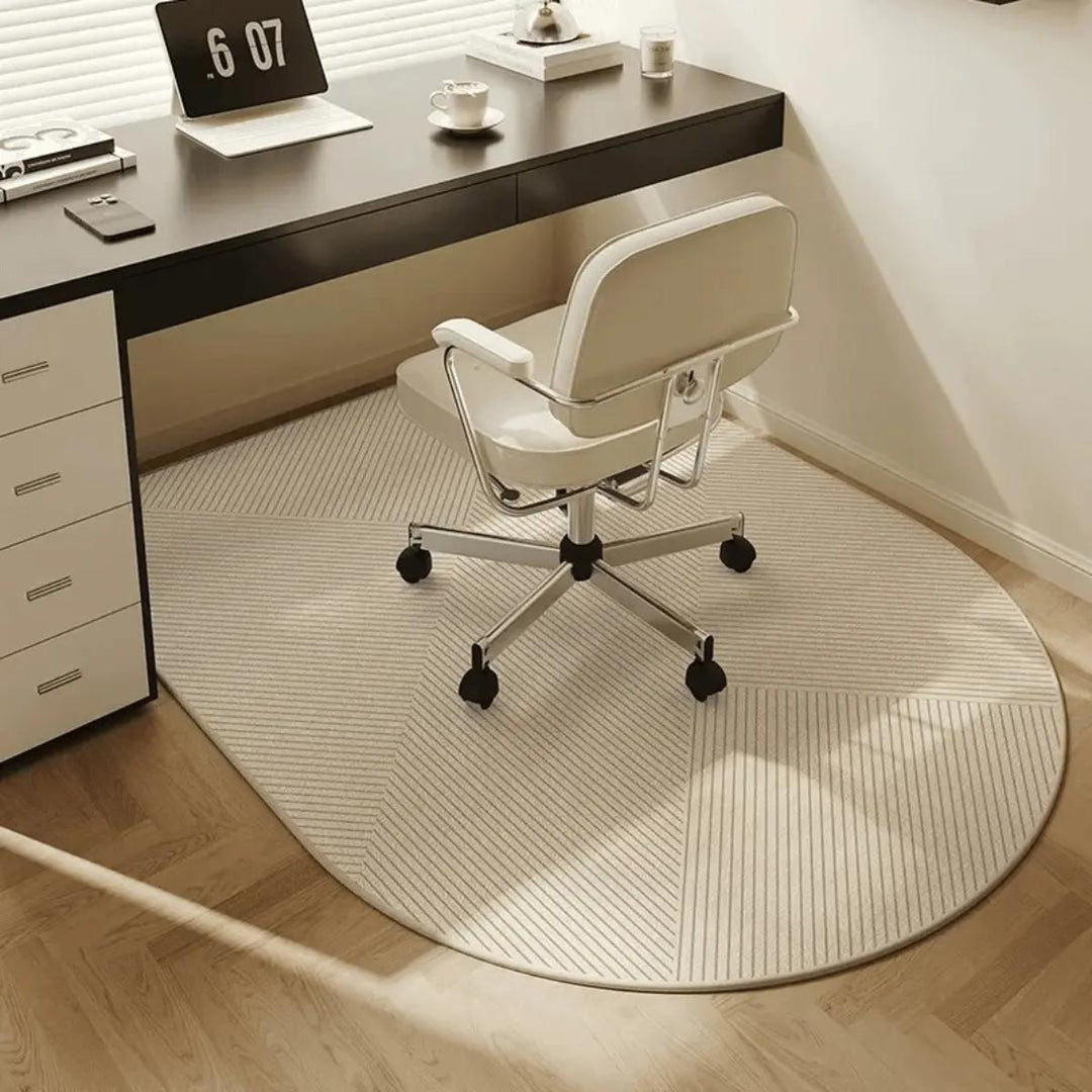 Heavy-duty chair mat for carpet and hardwood, prevents wear & tear. Ideal for ergonomic office desks and chairs.