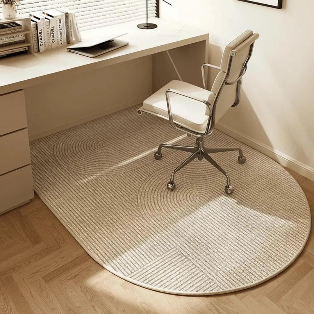 Durable desk mat for office chairs, protects floors from scuffs and scratches in high-traffic work areas. Clear design.