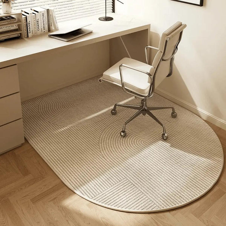 Durable desk mat for office chairs, protects floors from scuffs and scratches in high-traffic work areas. Clear design.