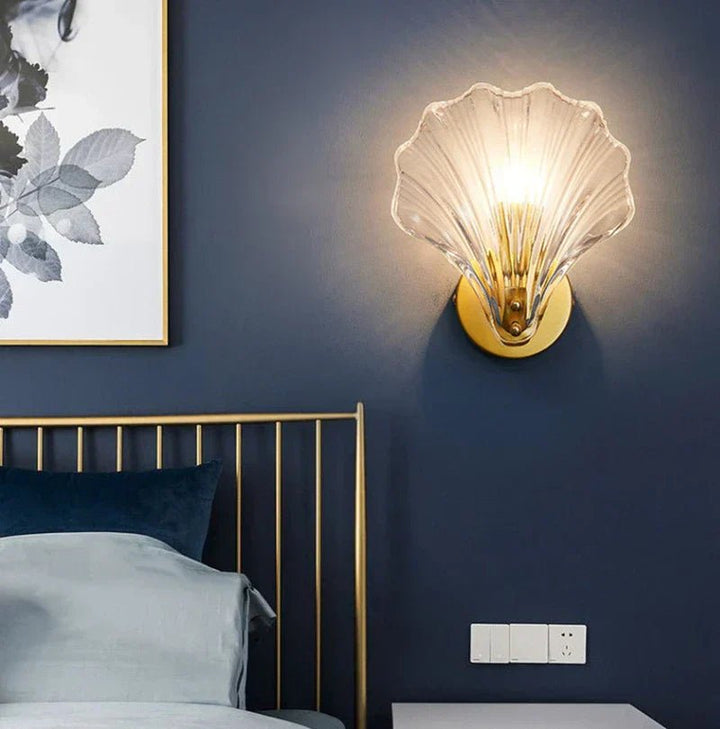Coastal Shell Wall Sconce – Elegant Glass Wall Light - Lexians