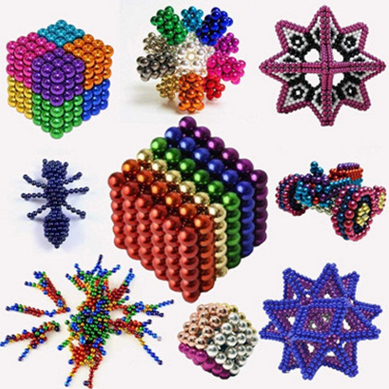 Vibrant magnetic construction set: building balls for creative play, stress relief & educational development. Versatile.