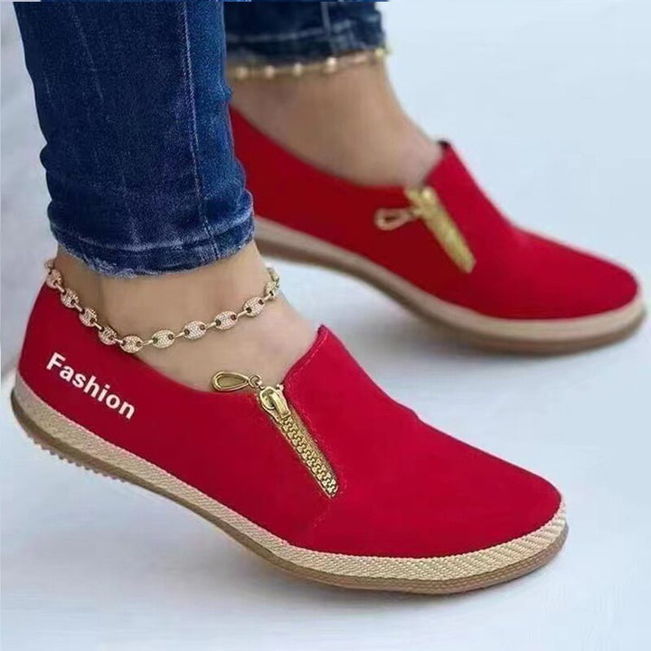 Spring/summer fashion: Lina women's versatile slip-on sneakers. Comfortable casual footwear for effortless style.