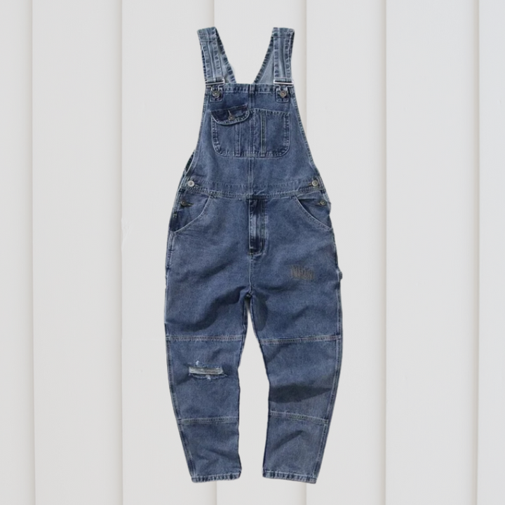 Durable blue unisex gardening overalls with utility pockets, perfect workwear dungarees for outdoor tasks.