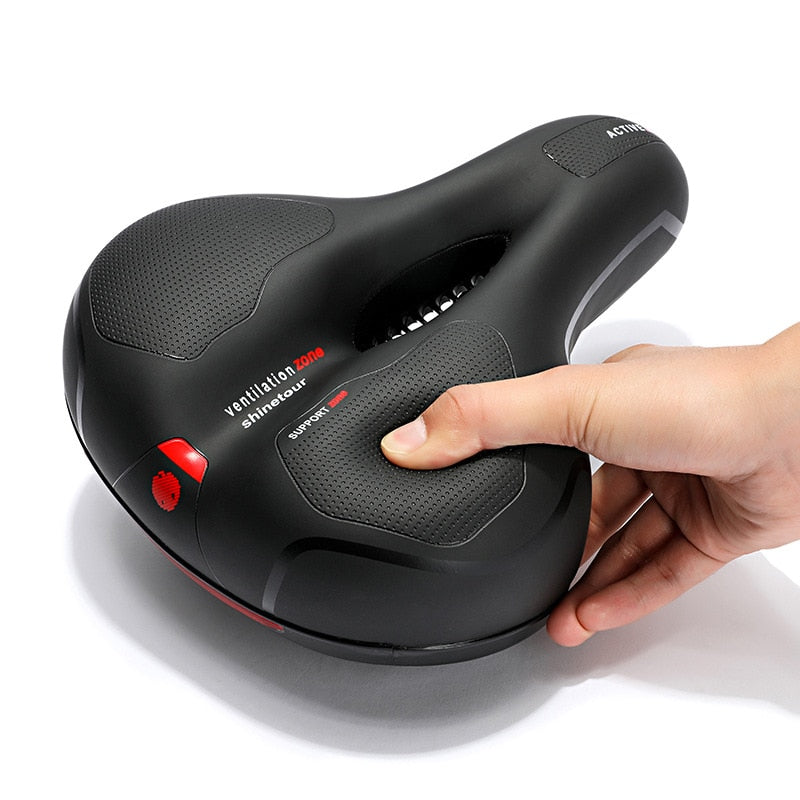 Premium comfort bike saddle for cyclists seeking sit bone and back pain relief. Enhance your ride.