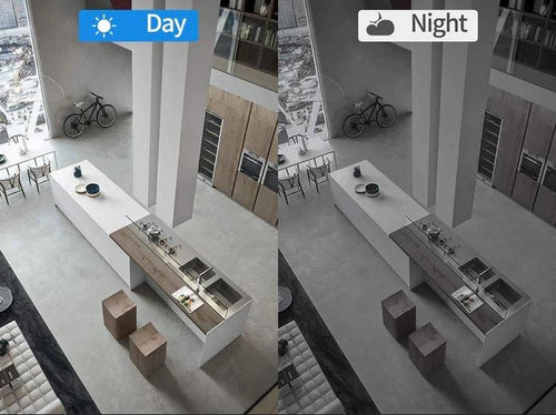 HD night vision security camera with crisp audio, a compact WiFi solution for 24/7 home security monitoring.