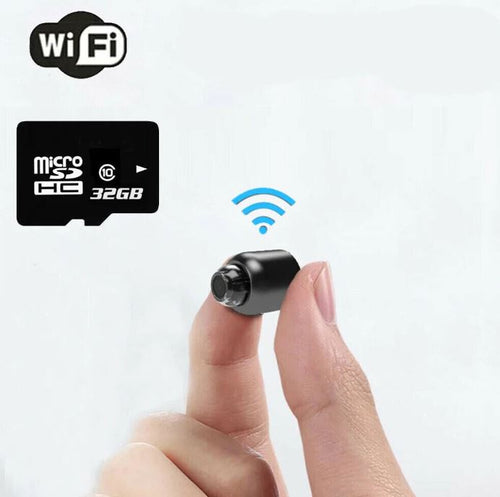 Easy-to-install wireless security camera, compact WiFi design with night vision and motion sensing for any home.