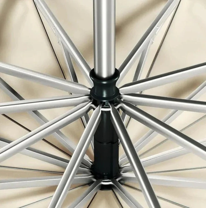 Compact stormproof umbrella with windproof design, ideal for heavy rain and durable weather protection.