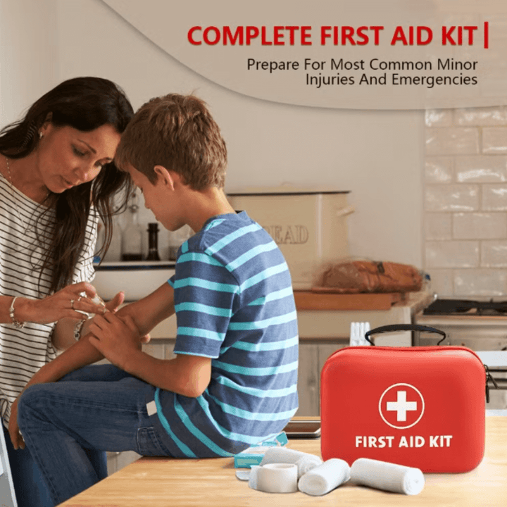 Portable first aid kit for outdoor adventure & travel essentials. Compact emergency medical supplies for preparedness.