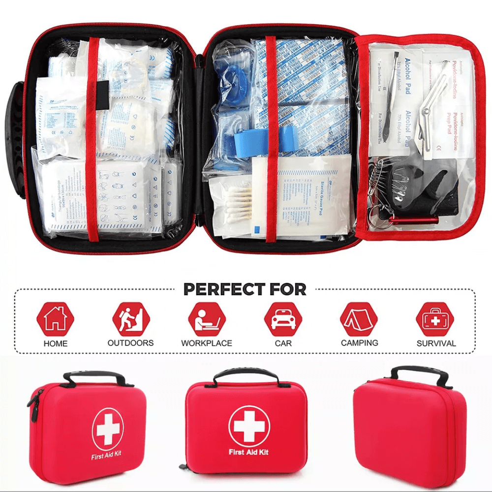 Robust first aid kit for family safety, home emergencies, and general healthcare preparedness. All-in-one medical.