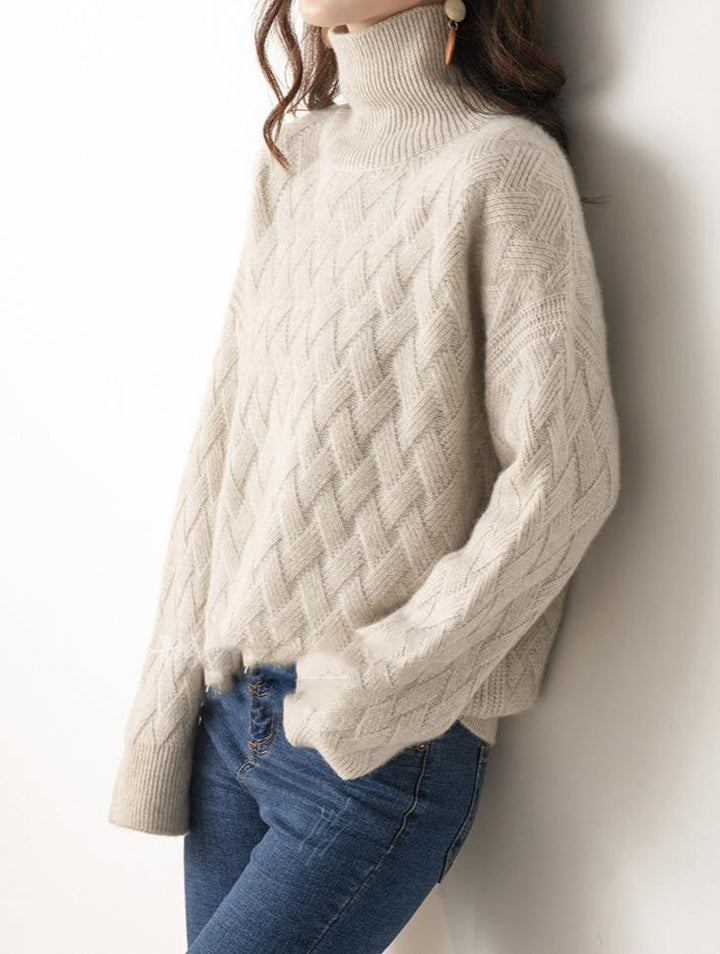 Dakota women's spring turtleneck sweater on hanger; versatile knit for everyday UK style.