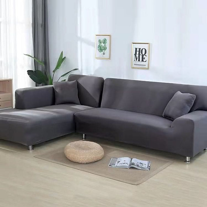 Stretch slipcover for universal fit sofa protection, easy installation & quick refresh.